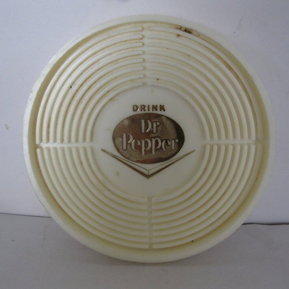 Extremely Rare White 1970's Dr. Pepper Coaster- Teraco Line, Hard Plastic